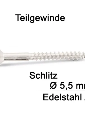 Begrenztes Angebot Linsensenk-Holzschrauben mit Schlitz DIN 95 - 5,5 mm - A2