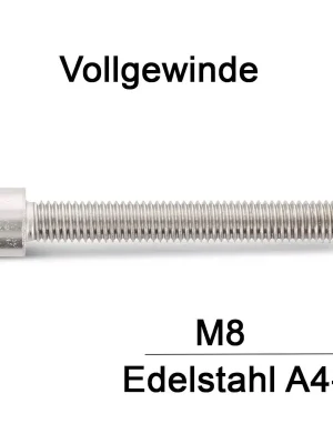 Zylinderschrauben ISO 4762 (=DIN 912) - M8x55 - Innensechskant - Vollgewinde - A4 - 100 Stück Schneller Versand