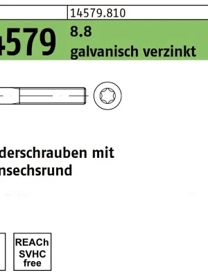 Zylinderschrauben ISO 14579 / ähnl. DIN 912 - stahl verzinkt 8.8 - TX - M5x35 - 200 Stück Bestpreis