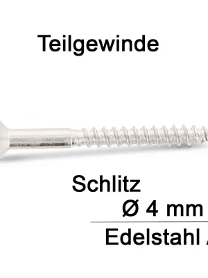 Aktuell Holzschrauben DIN 95 - 4x25 - Linsensenkkopf - Schlitz - A2 - 200 Stück