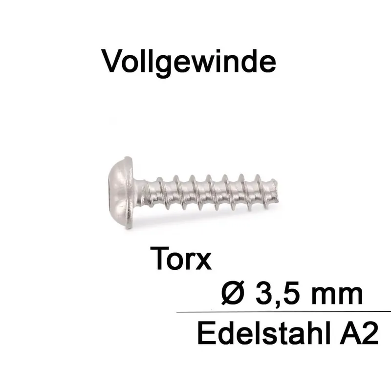 Bestseller Rundkopfschrauben für Thermoplaste mit Flansch - 3.5x12 - A2 - TX - 500 Stück