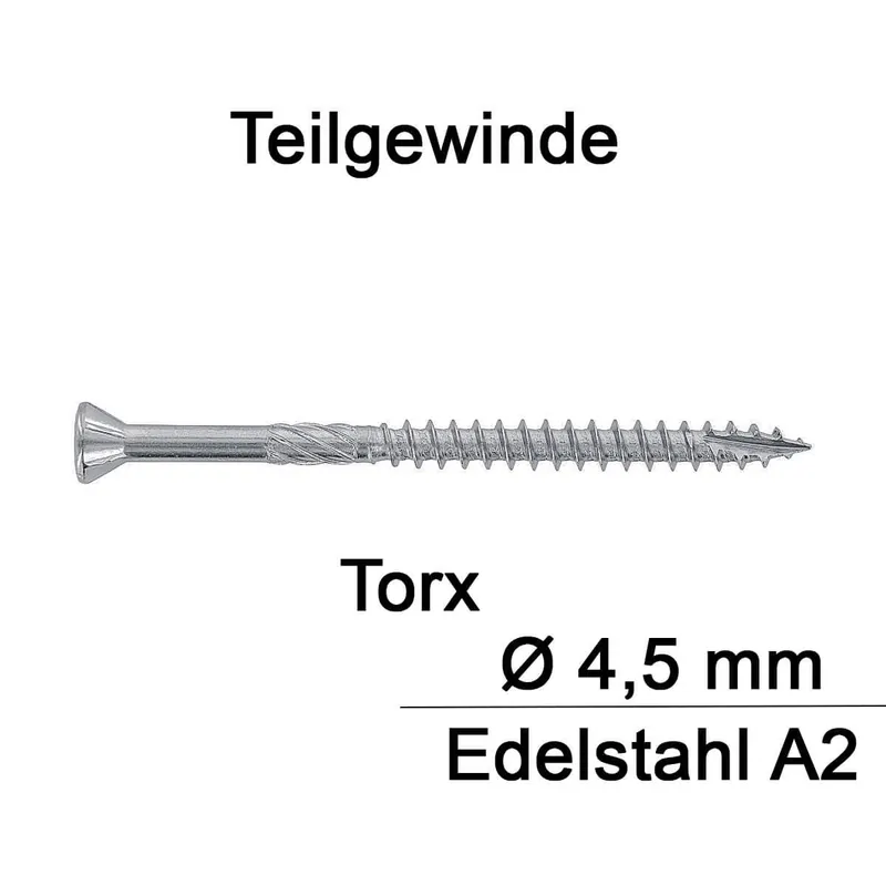 Meistverkauft Holzbauschrauben Ziko - 4,5 mm - Schneidkerbe - Schälrippen - Torx - A2