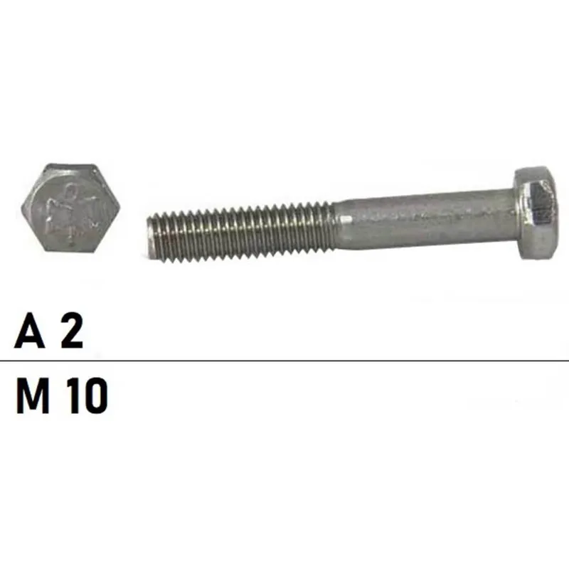 Saisonangebot S+P Sechskantschraube DIN 931 / ISO 4014 – M10x45 – Edelstahl A2 – mit Schaft - 100 Stück