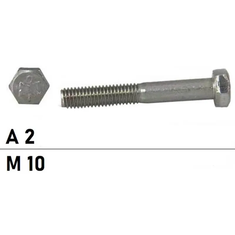 Sechskantschrauben ISO 4014 - M10x50 - Sechskantkopf - Teilgewinde - A2 - 50 Stück Heißes Angebot