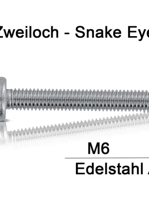 Neuheit Sicherheitsschrauben Zweiloch - M6 - Linsenkopf - A2 6x60 - 10 Stück
