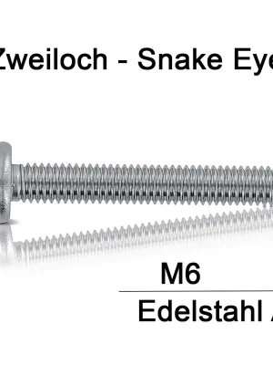 Ausverkauf Sicherheitsschrauben Zweiloch - M6 - Linsenkopf - 2-Loch - A2 6x60 - 100 Stück