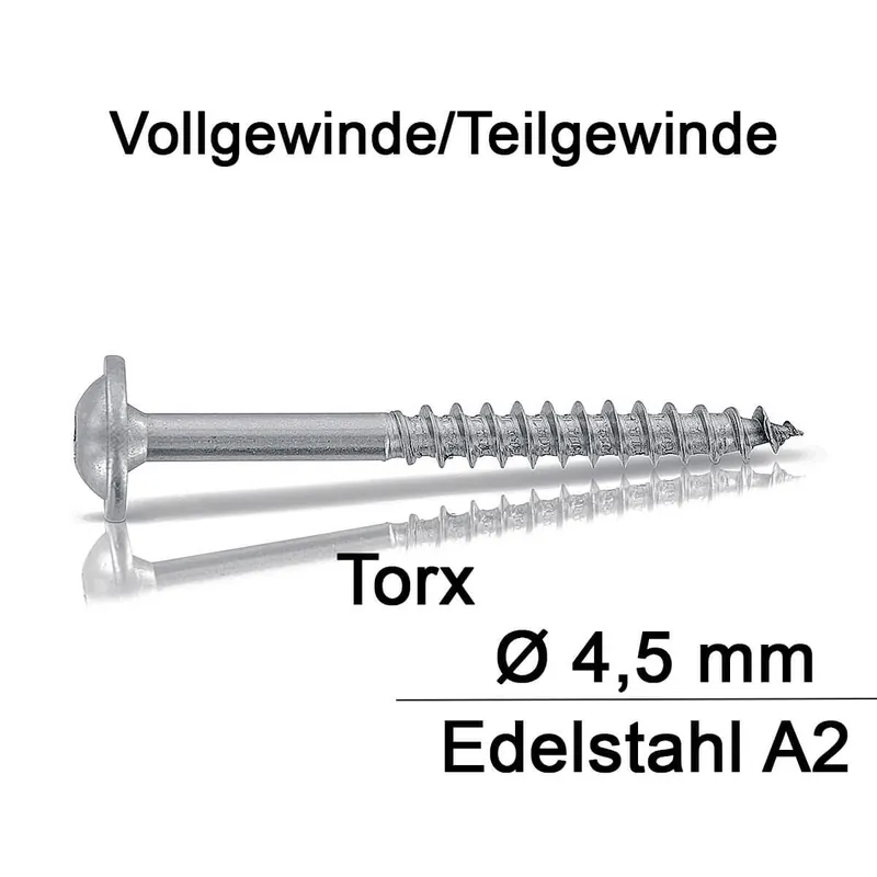 Angebot Holzbauschrauben - Ø 4,5 mm - Tellerkopf - TX - Schneidkerbe - A2