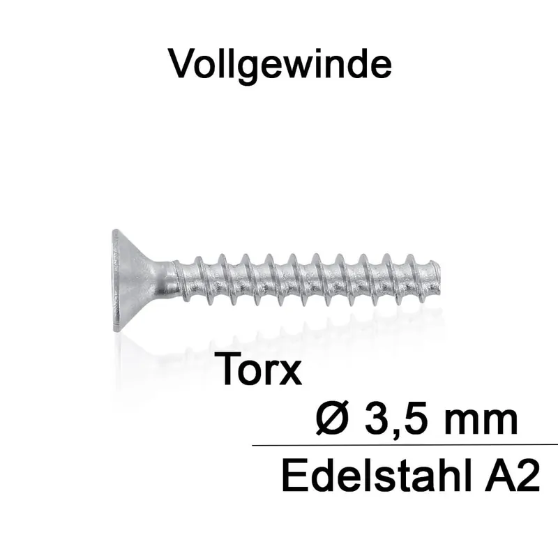 Abverkauf Kunststofffurchende Senkkopfschraube - Torx - A2 - 3,5x14 - 500 Stück