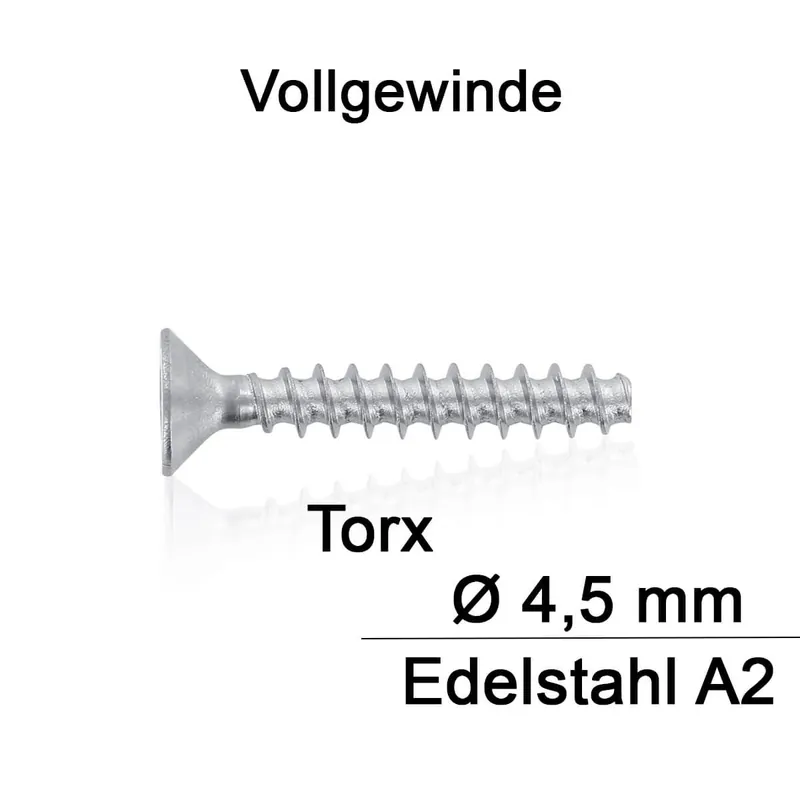 Meistverkauft Kunststofffurchende Senkkopfschraube - Torx - A2 - 4,5x20 - 500 Stück