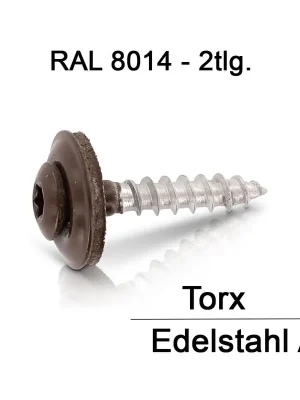 Angebot Spenglerschraube - RAL 8014 Sepiabraun 4.5x35 A2 TX 2tlg. mit Dichtscheibe 15 mm - 200 Stück