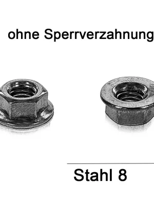 Abverkauf DIN 6923 Flanschmutter - verzinkt - Stahl 8 - M10 - 500 Stück