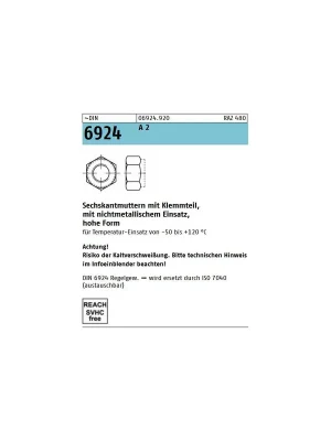 Abverkauf DIN 6924 Sicherungsmutter hohe Form - A2 - M5 - 1000 Stück