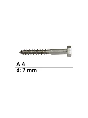 Angebot DIN 571 Sechskant - Holzschraube A4 - 7x80 - 100 Stück