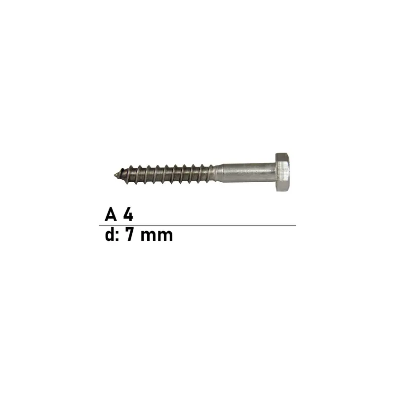 Angebot DIN 571 Sechskant - Holzschraube A4 - 7x80 - 100 Stück