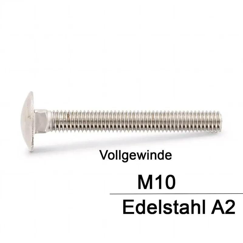 Angebot DIN 603 Schlossschrauben A2 - M10x16 - Vollgewinde - 100 Stück