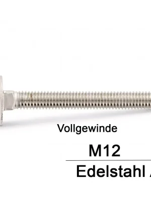 Aktuell DIN 603 Schlossschrauben A2 - M12x55/55 - Vollgewinde - 50 Stück