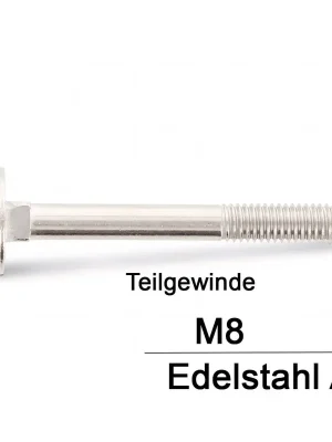 Abverkauf DIN 603 Schlossschrauben A2 - M8x75 - 50 Stück