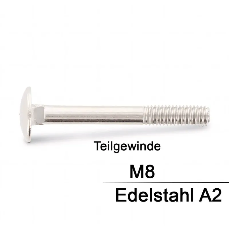 Abverkauf DIN 603 Schlossschrauben A2 - M8x75 - 50 Stück