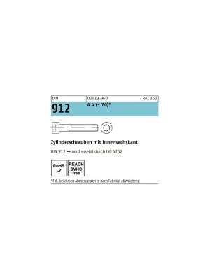 Abverkauf DIN 912 - Zylinderschraube A4 - M27x200 - 10 Stück