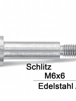 Begrenztes Angebot Flachkopfschrauben DIN 923 – M6×6 – mit Schlitz und Ansatz – Edelstahl A1 – 50 Stück