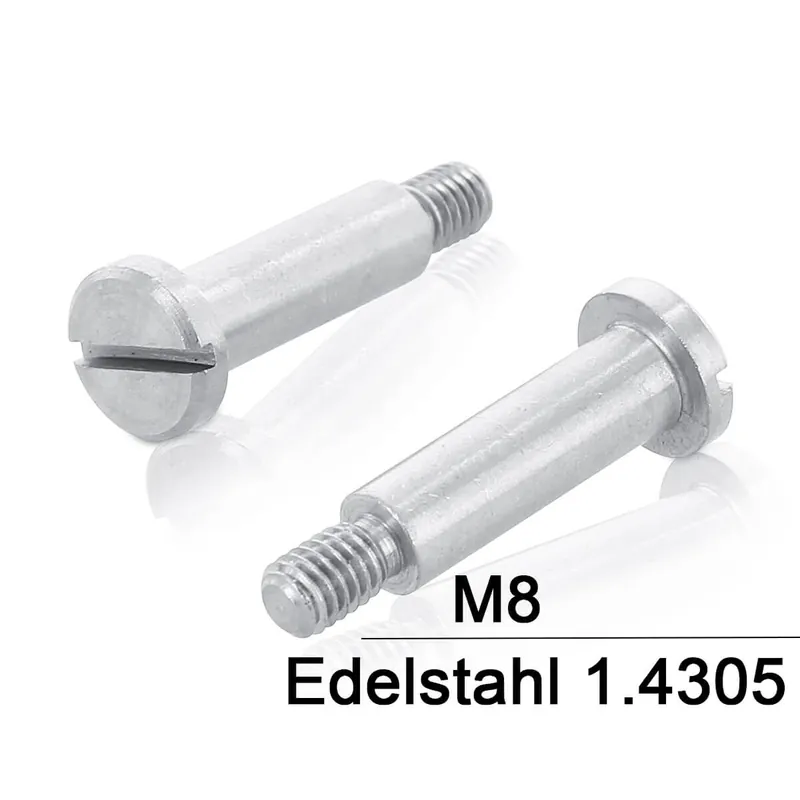 Aktuell Flachkopfschrauben DIN 923 – M8×16 – mit Schlitz und Ansatz – Edelstahl A1 – 50 Stück