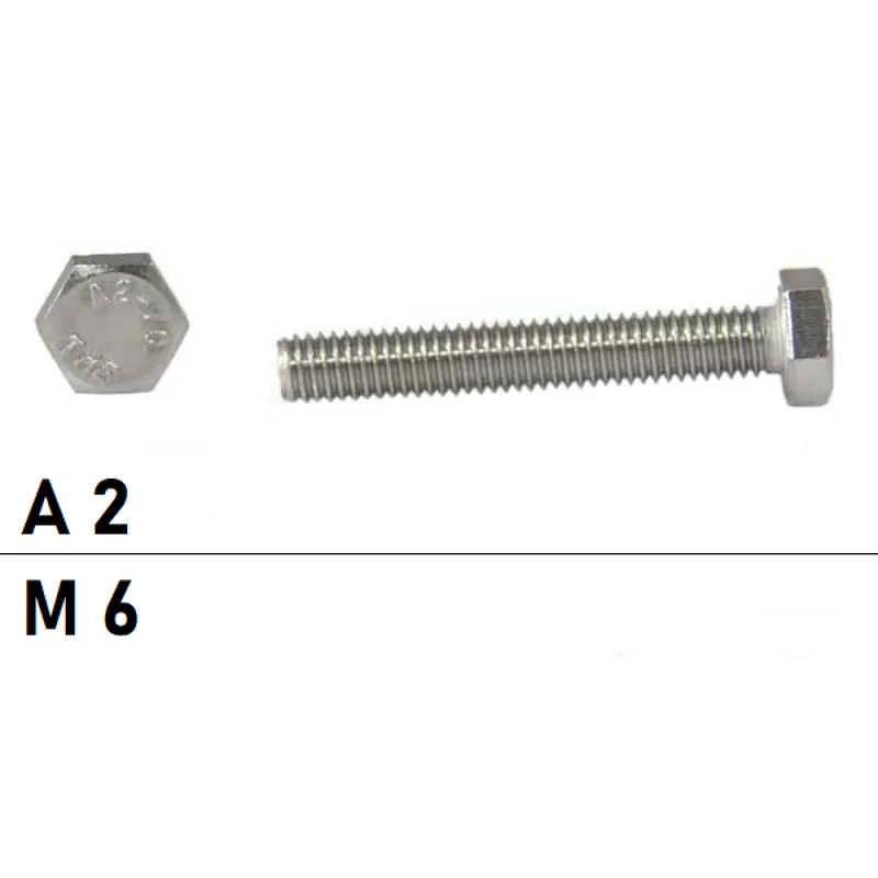 Abverkauf DIN-933 - Sechskantschraube A2 - Vollgewinde - M6x85 - 100 Stück