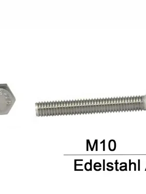 Begrenztes Angebot Sechskantschrauben DIN 933 - M10x170 - Sechskantkopf - Vollgewinde - A2 - 25 Stück