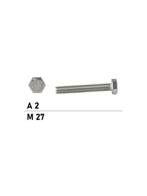 Abverkauf DIN-933 - Sechskantschraube A2 - Vollgewinde - M 27x200 - 5 Stück