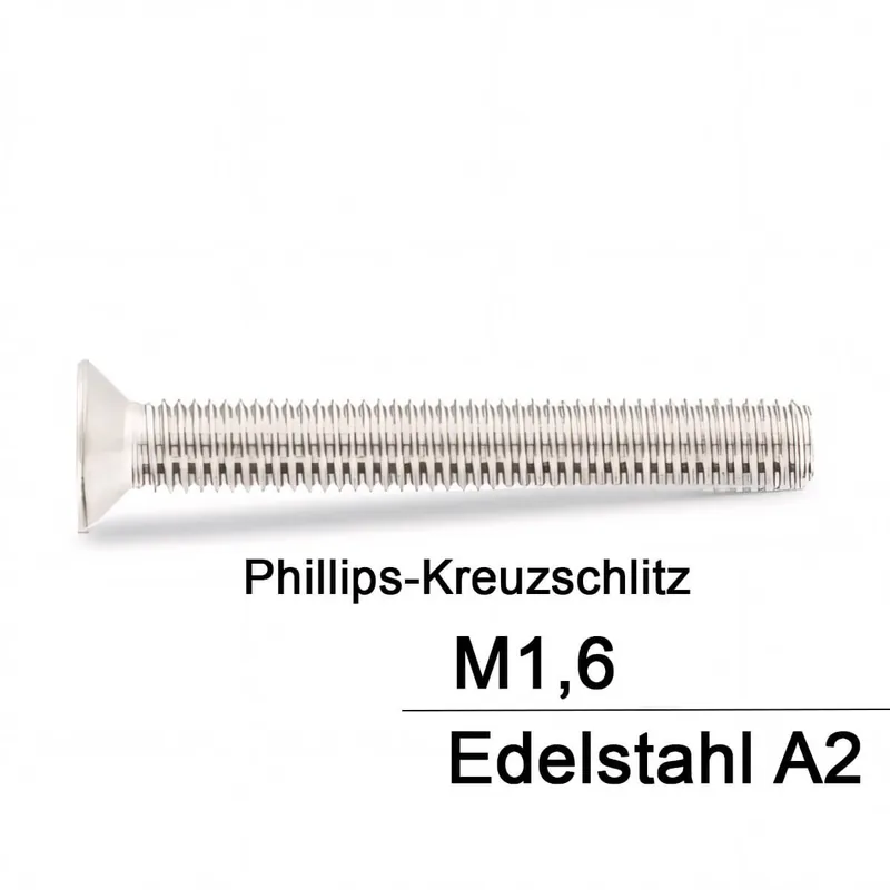 DIN 965 Senkkopfschraube A2 - M1,6x18 - 1000 Stück Direktkauf