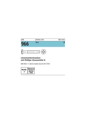 Neue Kollektion DIN 966 A4 M 4X6 H Linsensenkschrauben mit Kreuzschlitz - 500 Stück