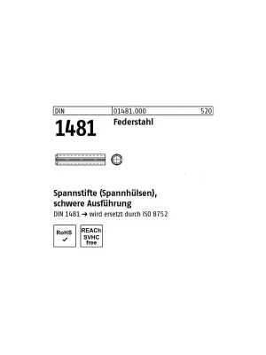 Abverkauf DIN 1481 Spannhülse Federstahl 3x22 1000St.