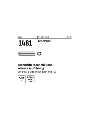 Kracherpreis DIN 1481 Spannhülse Federstahl 6x80 250St.