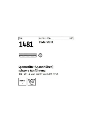 DIN 1481 Spannhülse Federstahl 6x70 250St. Abverkauf