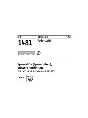 Abverkauf DIN 1481 Spannhülse Federstahl 30x50 10St.