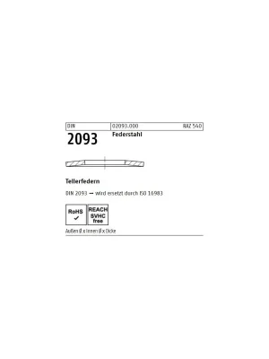 Highlight Tellerfedern DIN 2093 - 12x4,2x0,4 - Federstahl - 200 Stück