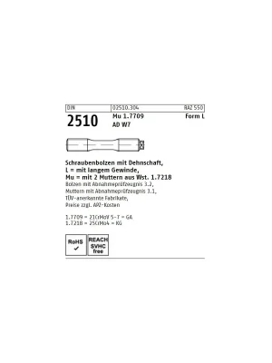Angebot DIN 2510 Schraubenbolzen Form L Stahl 16x120 1St.