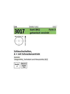 Abverkauf DIN 3017 Schlauchschellen A Form A Stahl verzinkt 90x9 25St.
