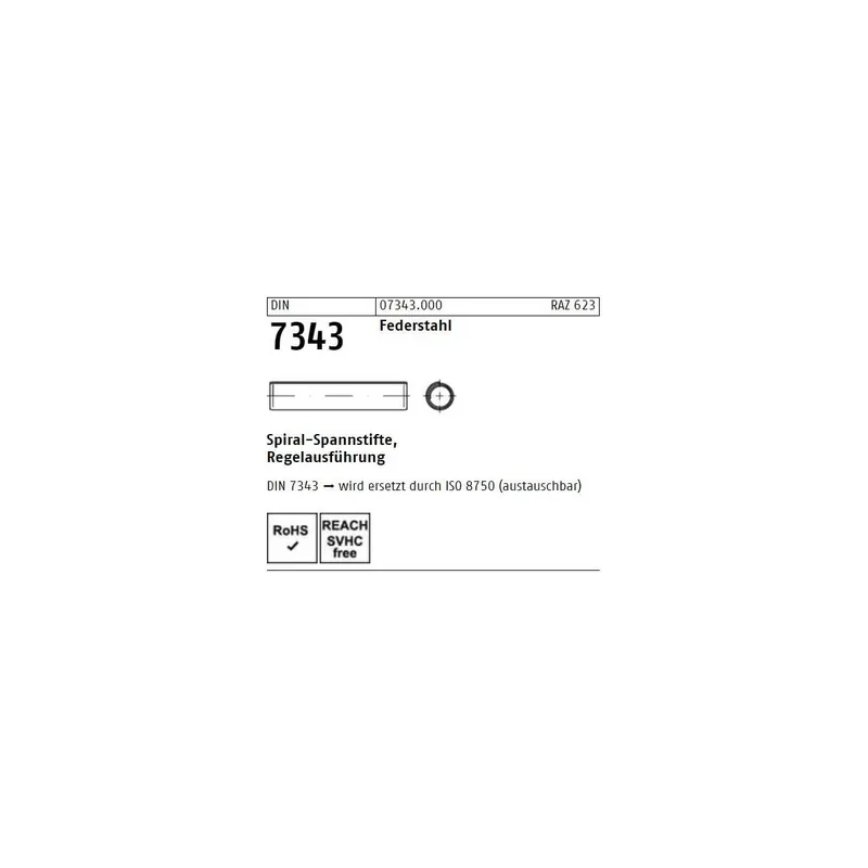Angebot Spiral-Spannstift - DIN 7343 - 12x50 - Federstahl - 100 Stück