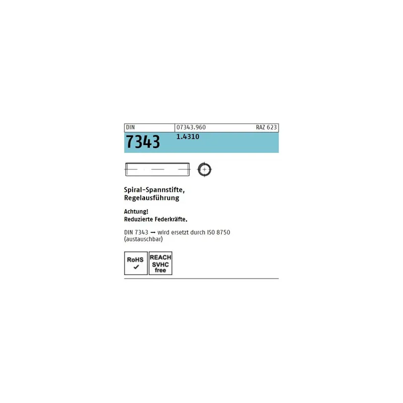 Spiral-Spannstift - DIN 7343 - 5x22 - Edelstahl A2 - 500 Stück Bestseller