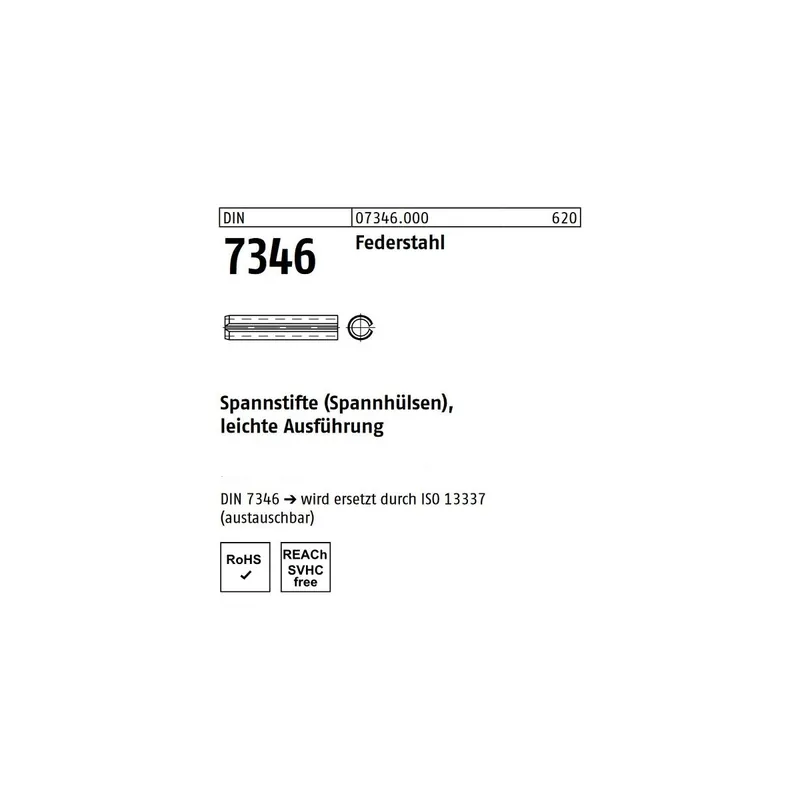 Abverkauf DIN 7346 Spannstifte (Spannhülsen) Federstahl 2x10 200St.