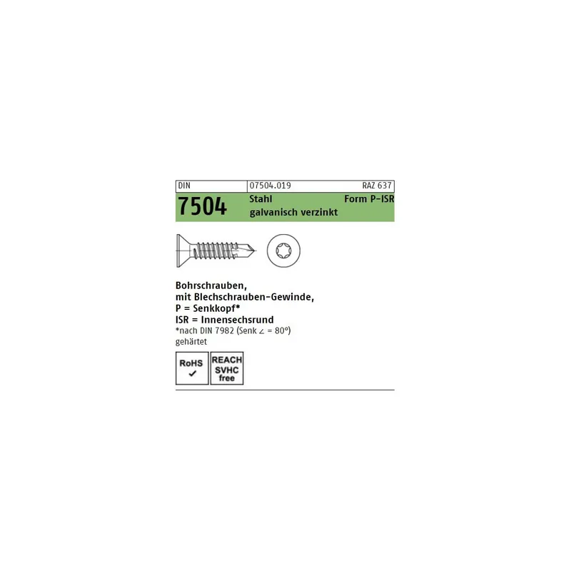 DIN 7504 Bohrschraube - Form O - verzinkt - TX - 5,5x25 -T25 - 250 Stück Preisreduziert