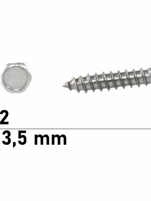 Blechschraube DIN 7976 - ISO 1479 - 3,5x19 mm - Sechskant - Form C - A2 - 1000 Stück Zertifiziert