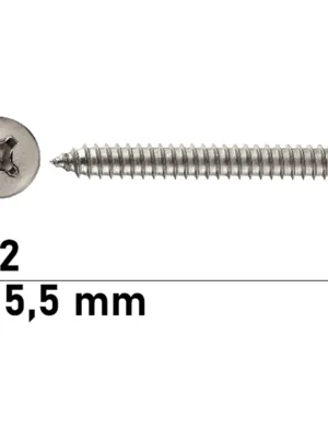 Abverkauf Blechschraube DIN 7981 - ISO 7049 - 5,5x90 mm - Linsenkopf - PH - A2 - 100 Stück