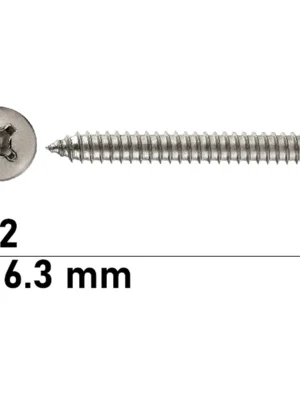 Abverkauf Blechschraube DIN 7981 - ISO 7049 - 6,3x80 mm - Linsenkopf - PH - A2 - 100 Stück