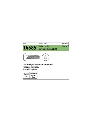 Abverkauf ISO 14585 Blechschrauben TX Form F Stahl verzinkt 2,9x6,5 1000St.
