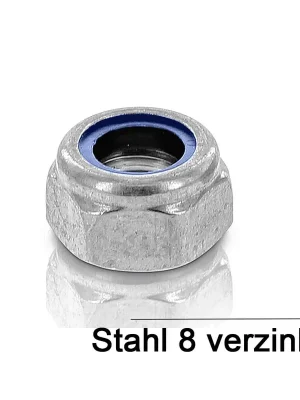 Abverkauf DIN 985 Sicherungsmutter - verzinkt 8 - M24 - 25 Stück