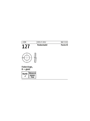 Abverkauf DIN 127 Federring - Form B - Glatt - Federstahl - M5 - 1000 Stück
