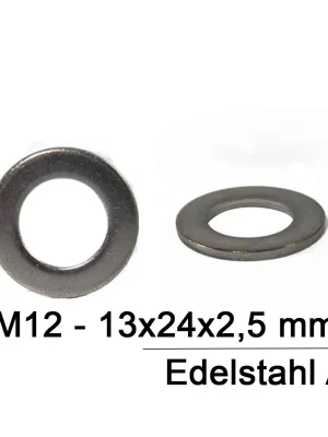 Top-Angebot Unterlegscheiben DIN 125 - M12 - Form A - ohne Fase - A2 - 100 Stück