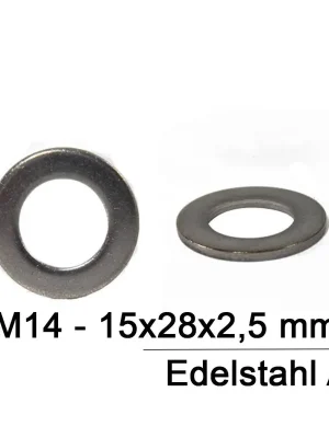 Angebot Unterlegscheiben DIN 125 - M14 - Form A - ohne Fase - A2 - 50 Stück