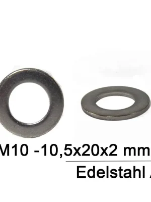 Unterlegscheiben DIN 125 - M10 - Form A - ohne Fase - A2 - 1000 Stück Neuheit